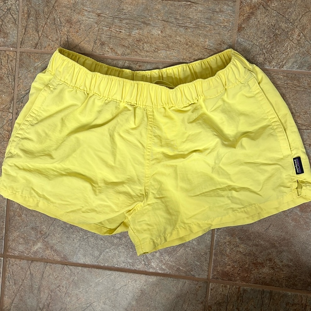 Patagonia yellow athletic shorts